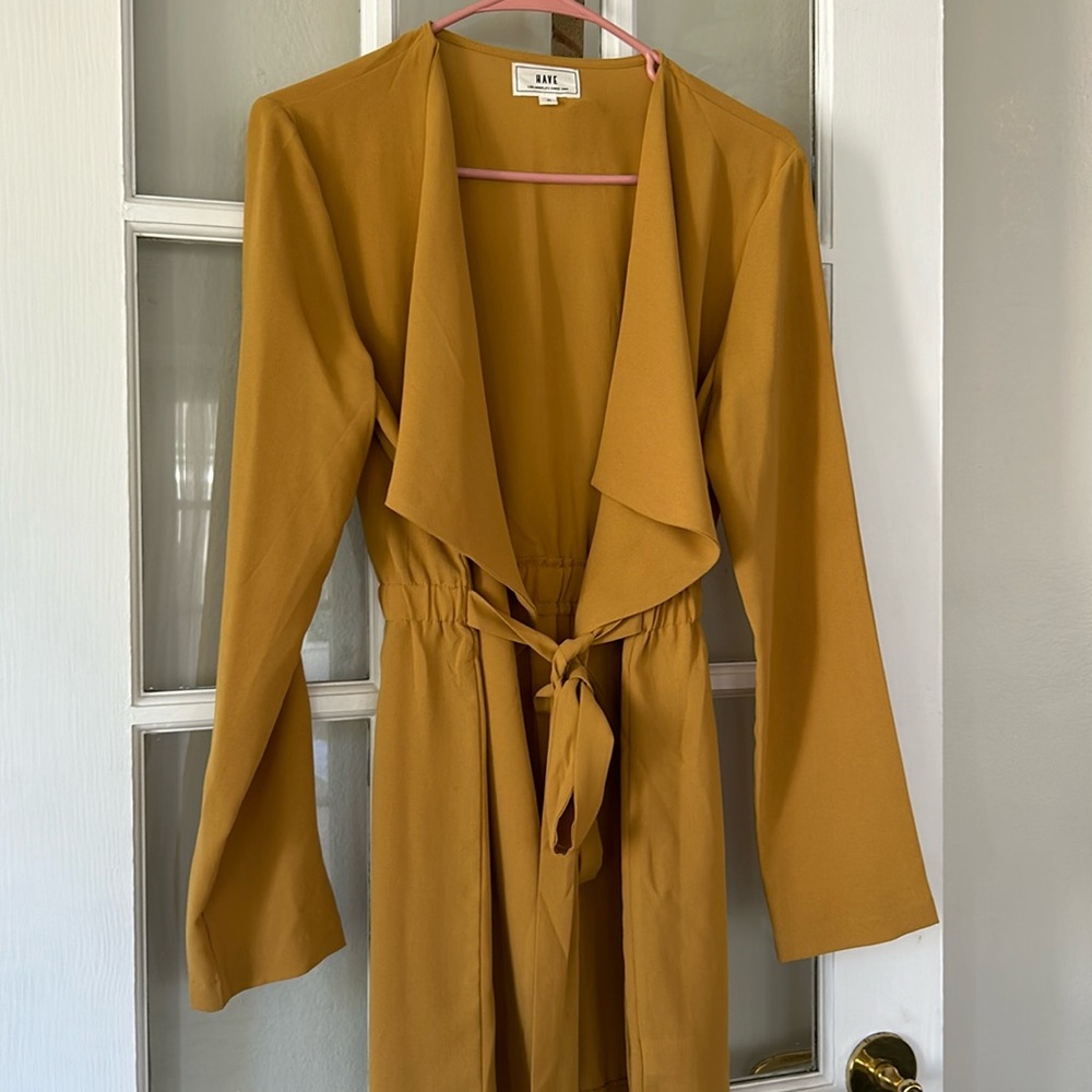 HAVE Drape Trench Coat Jacket w Tie